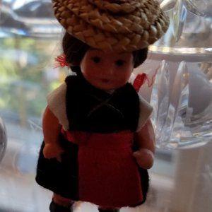 Caribbean Travel Doll with Straw Hat